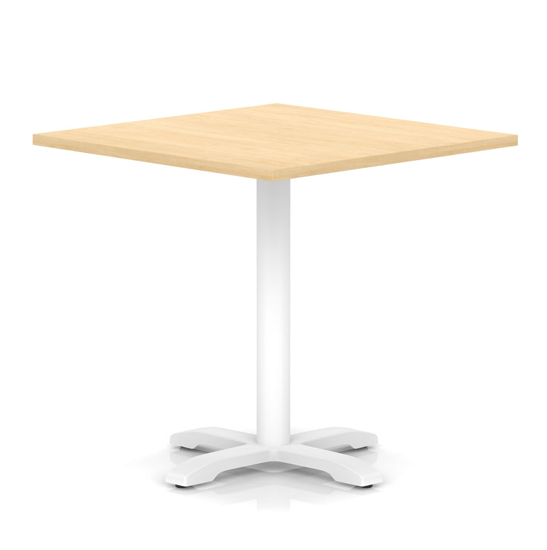 Italia Square Poseur Table With Cross Base White Leg