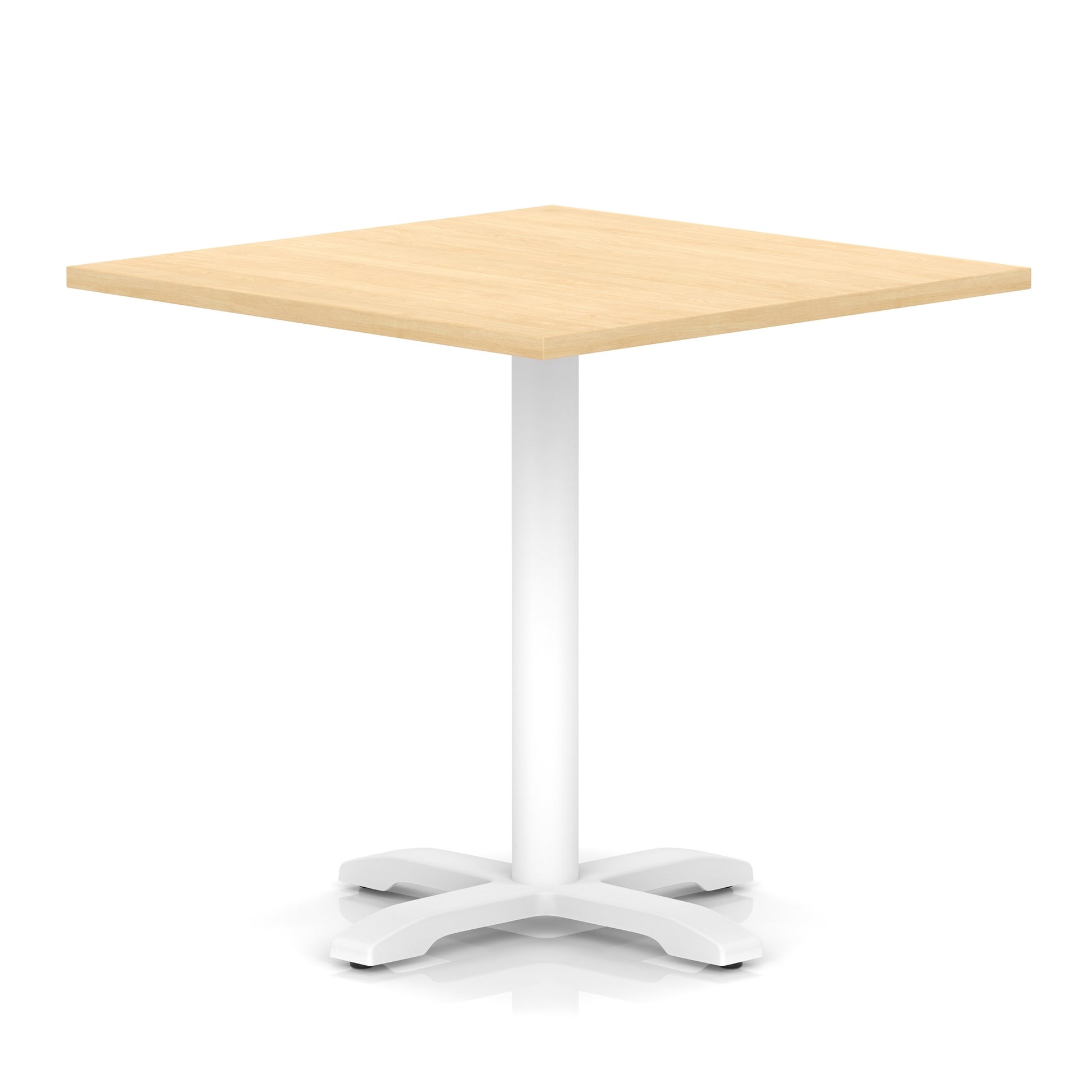 Italia Square Poseur Table With Cross Base White Leg