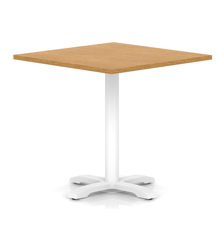 Italia Square Poseur Table With Cross Base White Leg