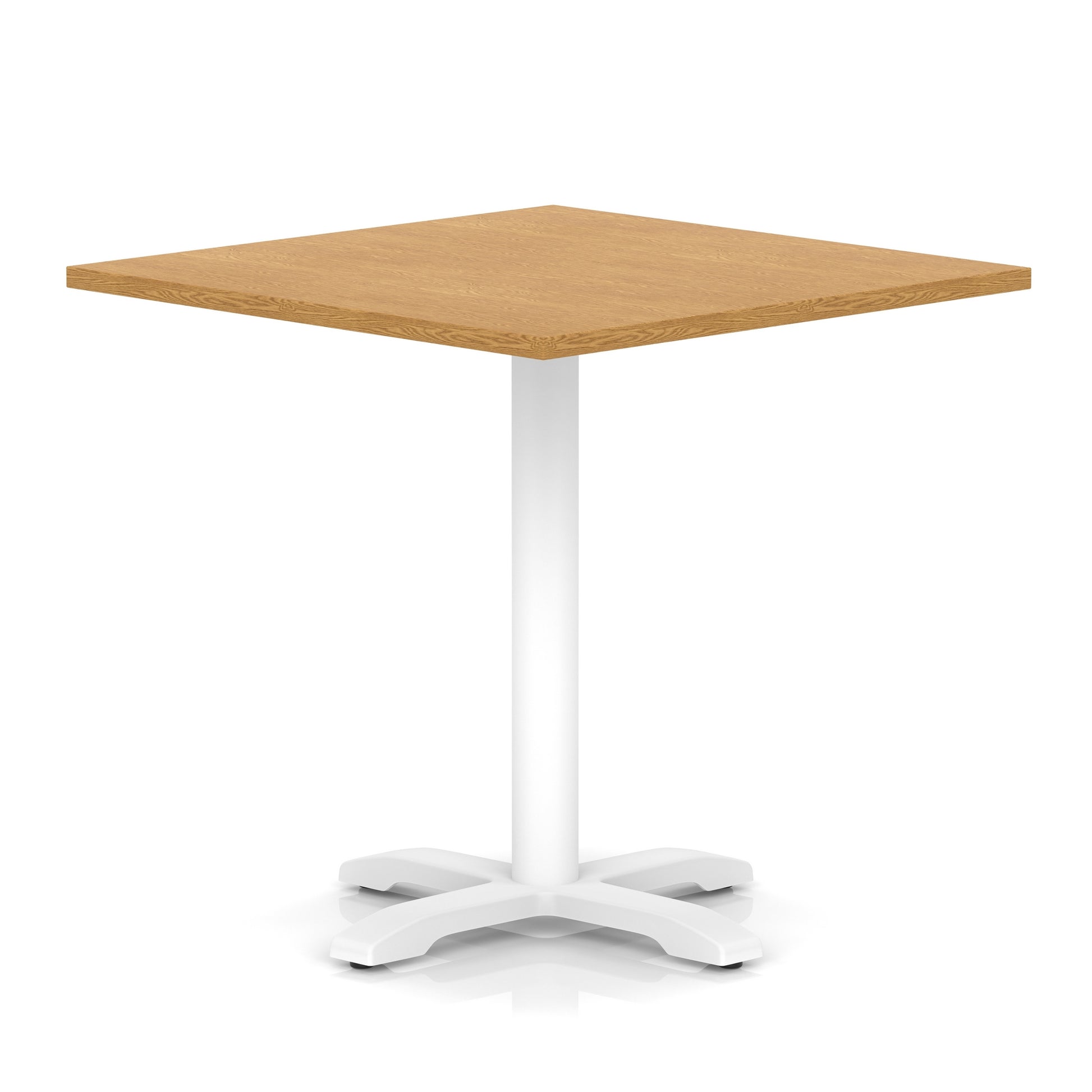 Italia Square Poseur Table With Cross Base White Leg