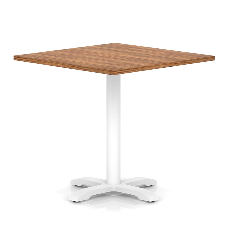 Italia Square Poseur Table With Cross Base White Leg