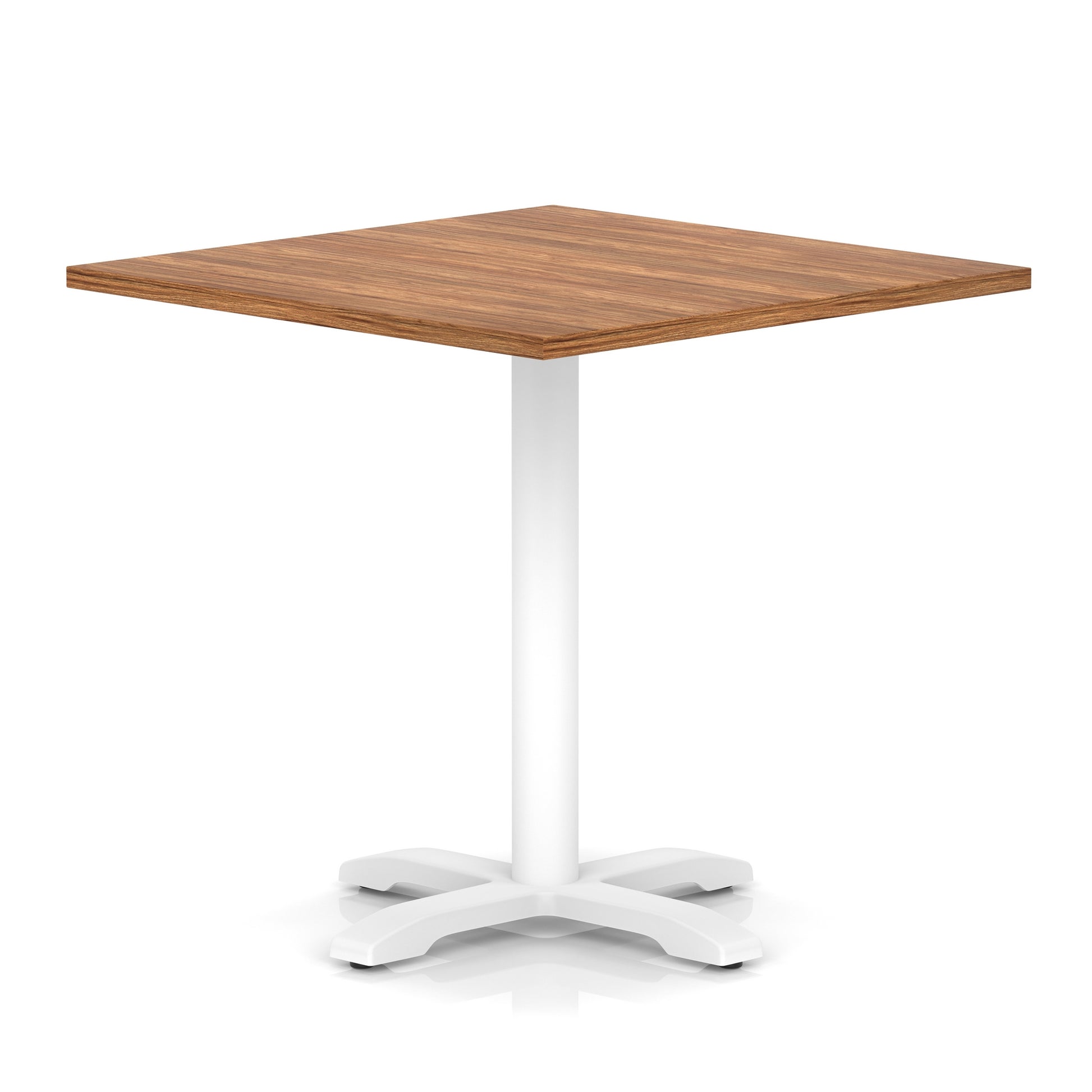Italia Square Poseur Table With Cross Base White Leg