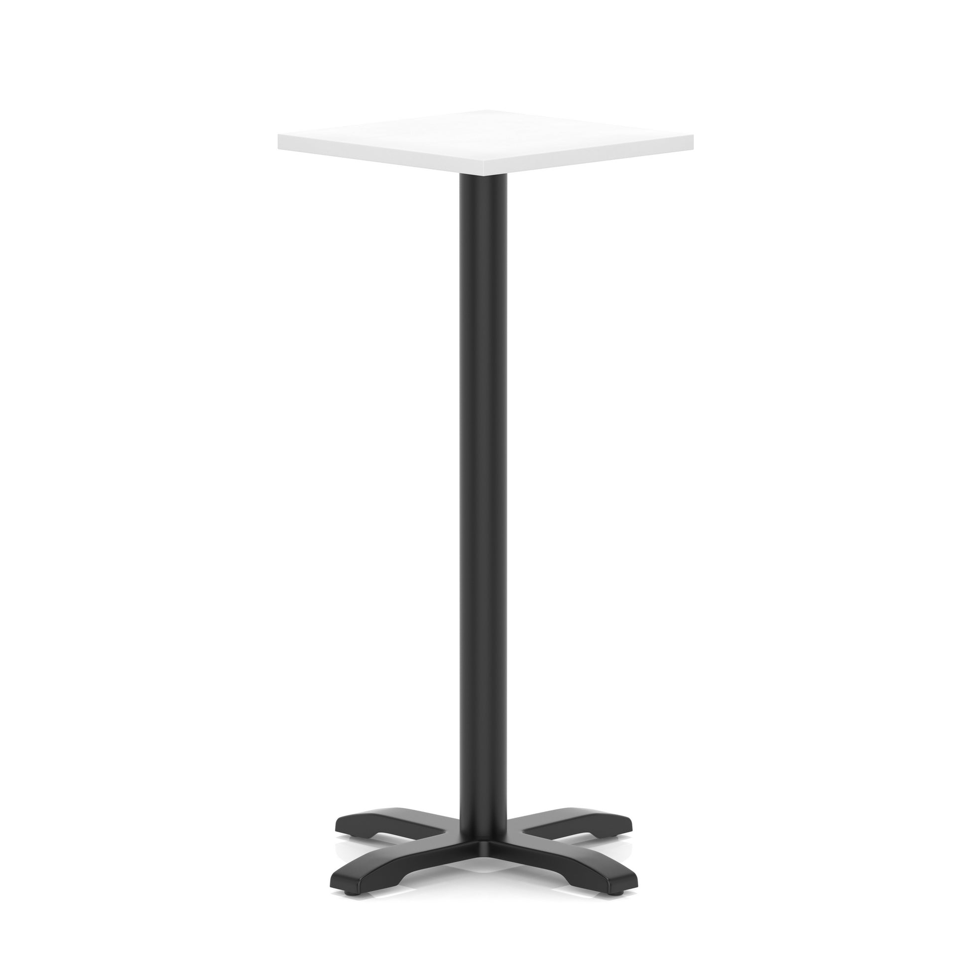 Italia Square Poseur Table With Cross Base Black Leg