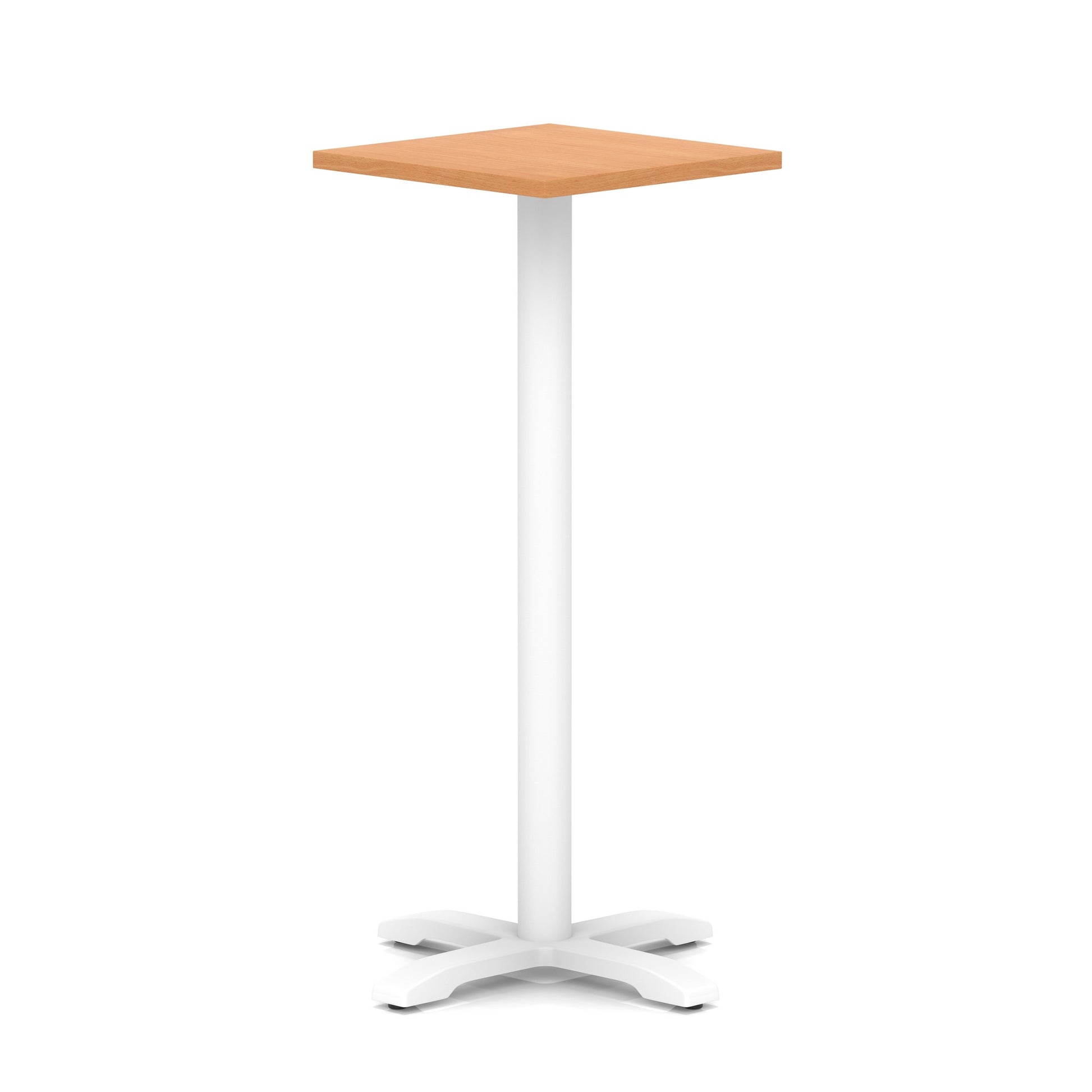Italia Square Poseur Table With Cross Base White Leg