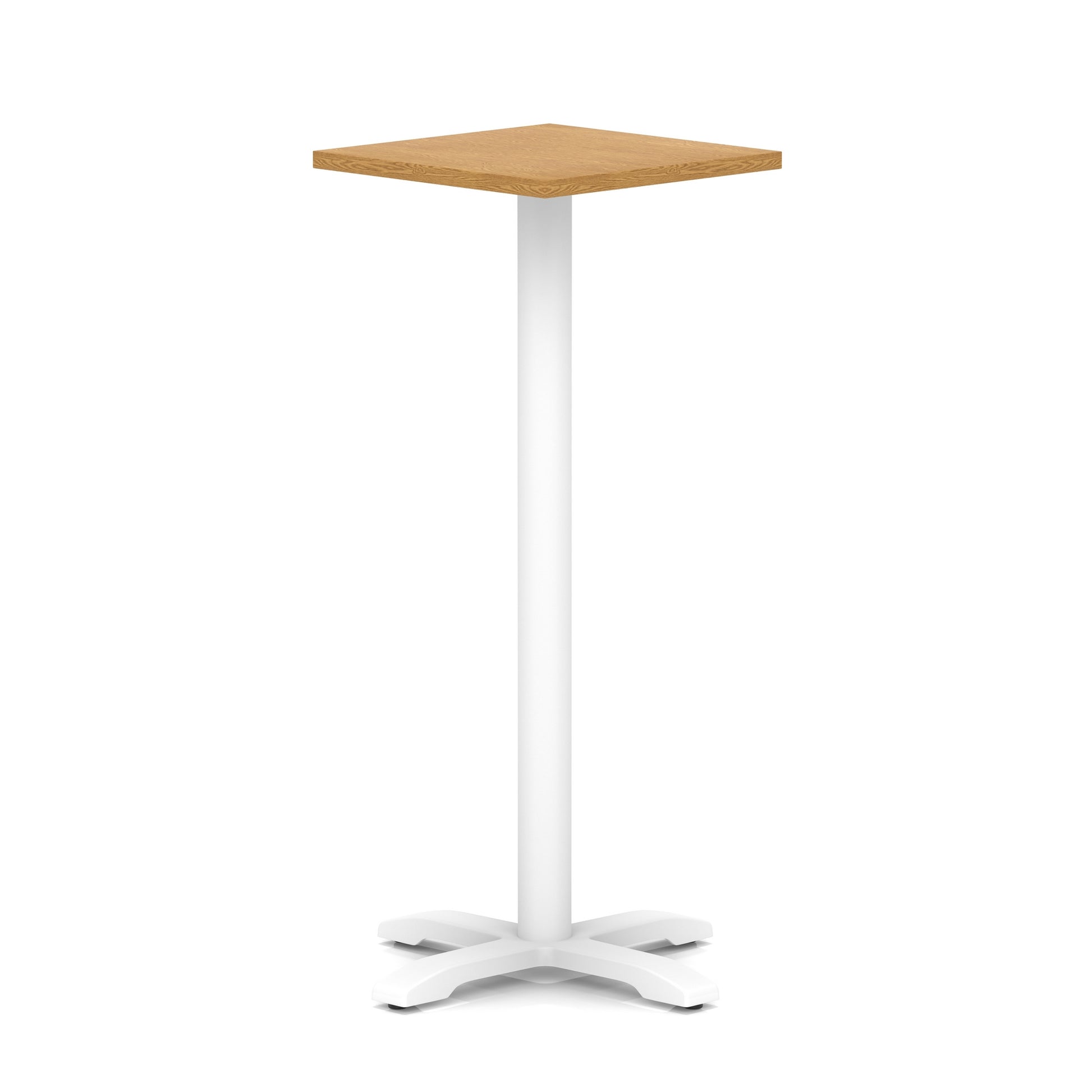 Italia Square Poseur Table With Cross Base White Leg