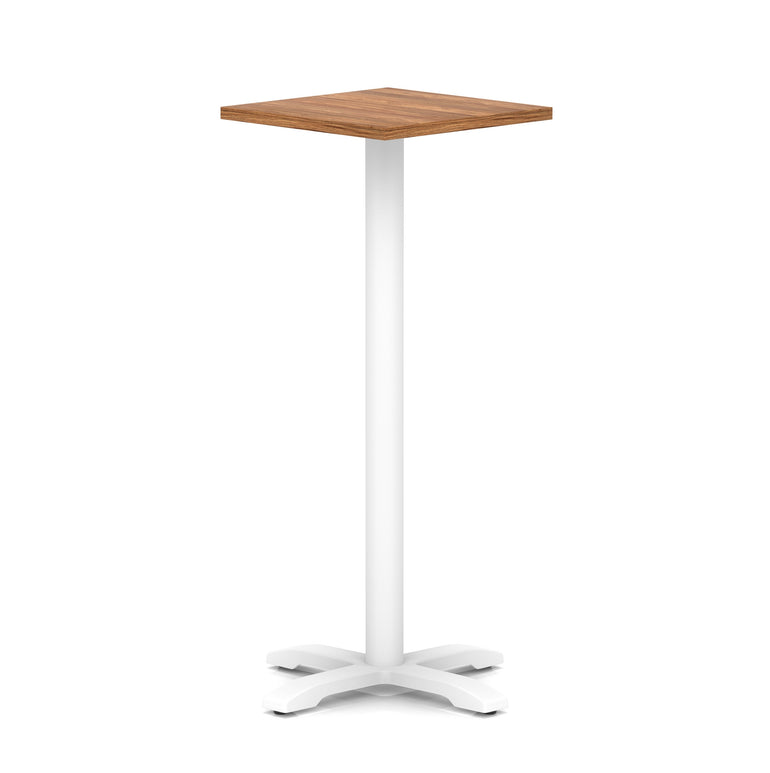 Italia Square Poseur Table With Cross Base White Leg