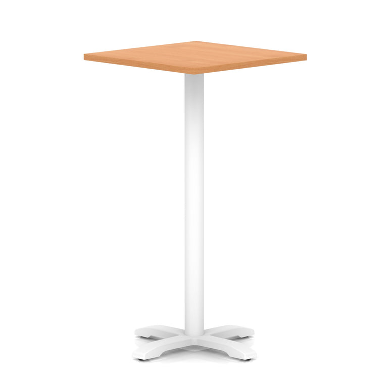 Italia Square Poseur Table With Cross Base White Leg