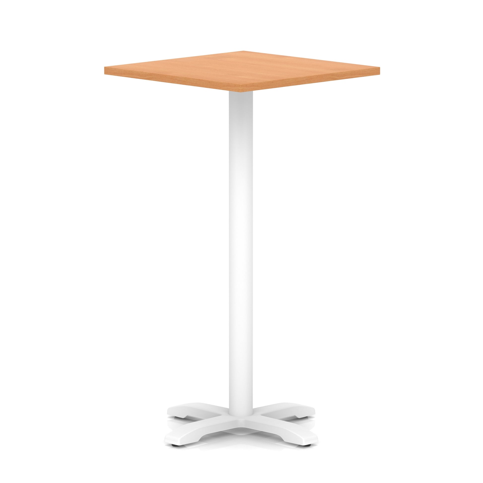 Italia Square Poseur Table With Cross Base White Leg