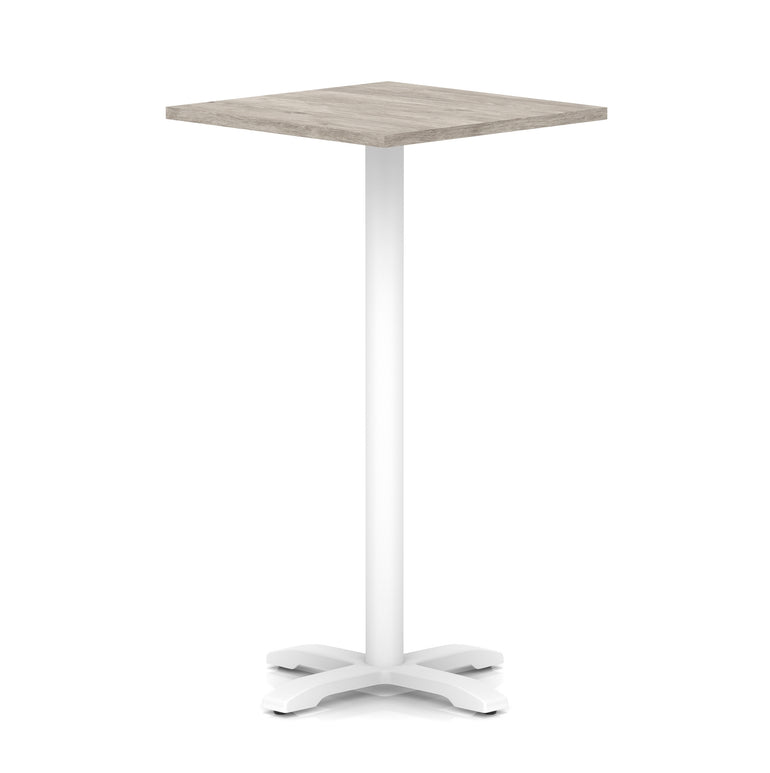 Italia Square Poseur Table With Cross Base White Leg