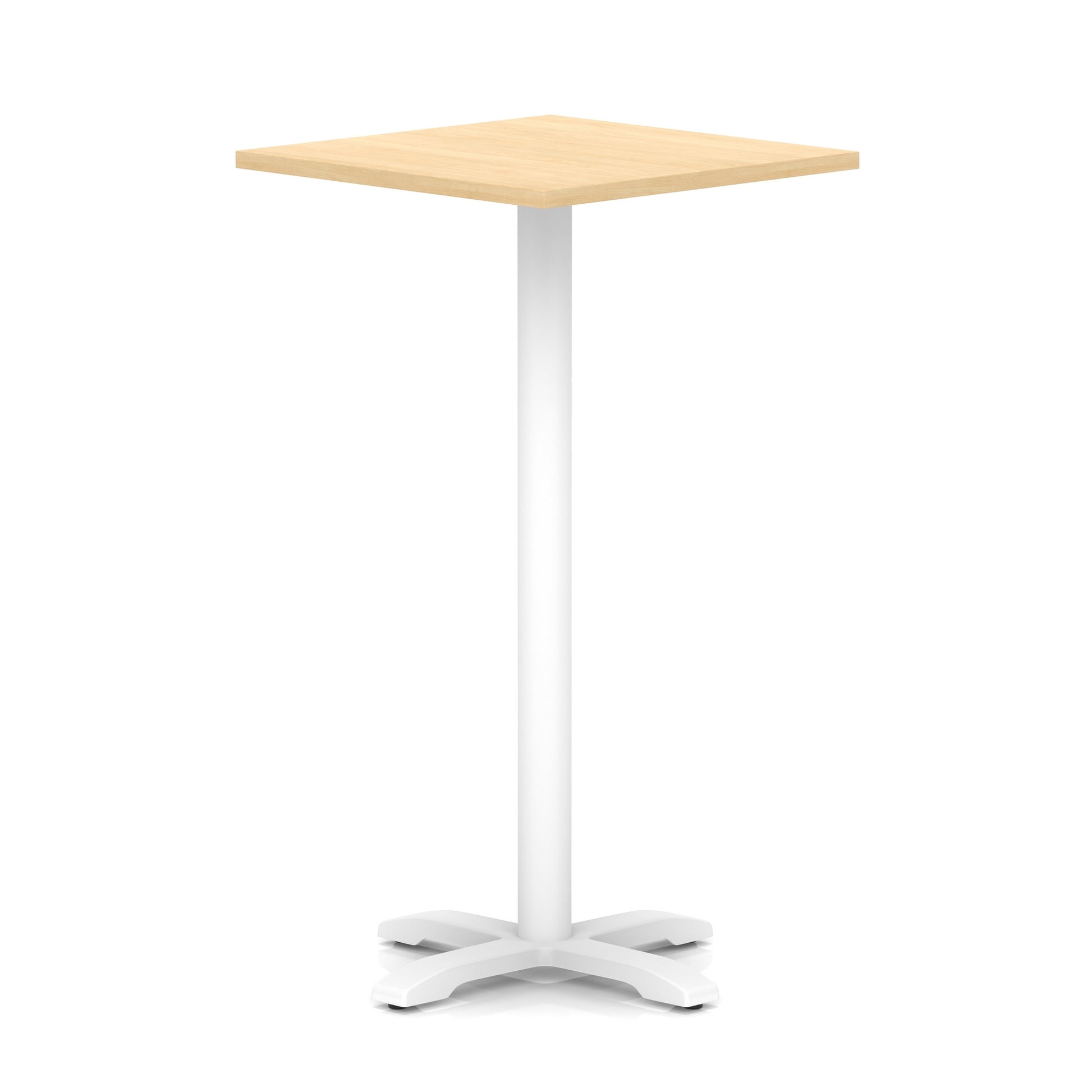 Italia Square Poseur Table With Cross Base White Leg