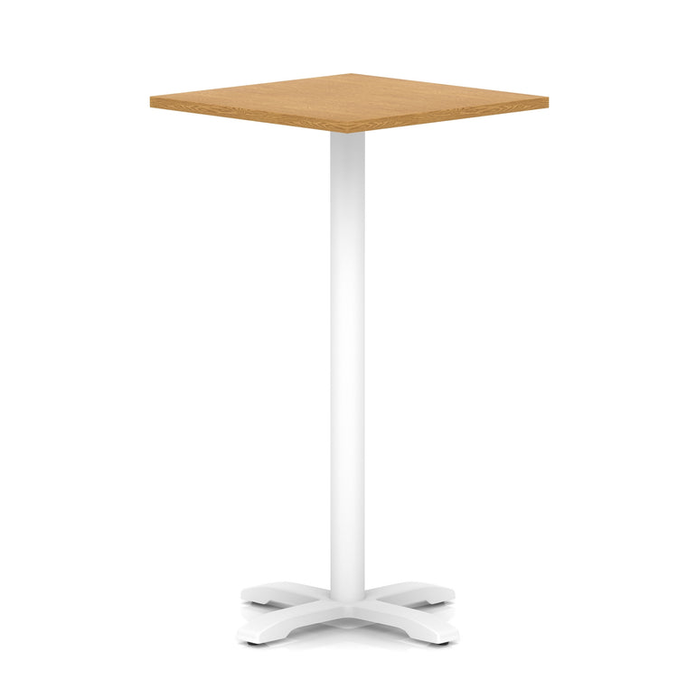 Italia Square Poseur Table With Cross Base White Leg