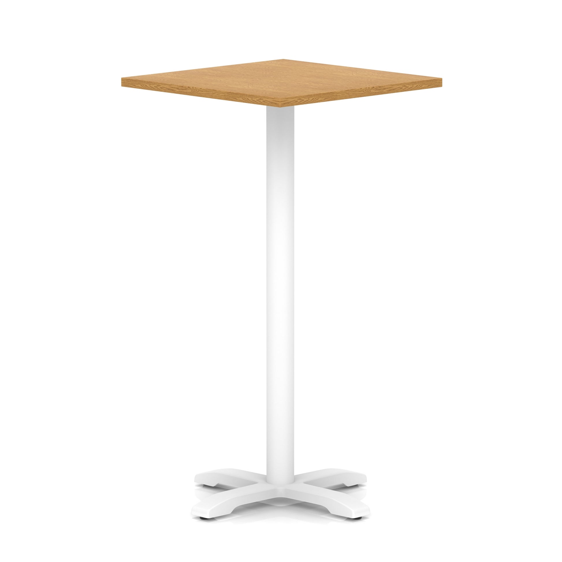 Italia Square Poseur Table With Cross Base White Leg