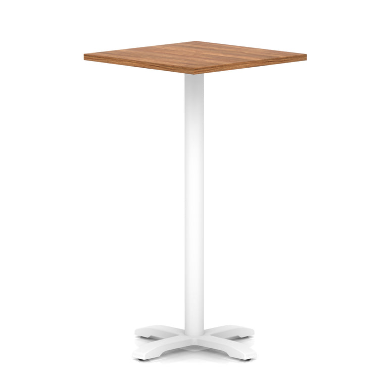 Italia Square Poseur Table With Cross Base White Leg