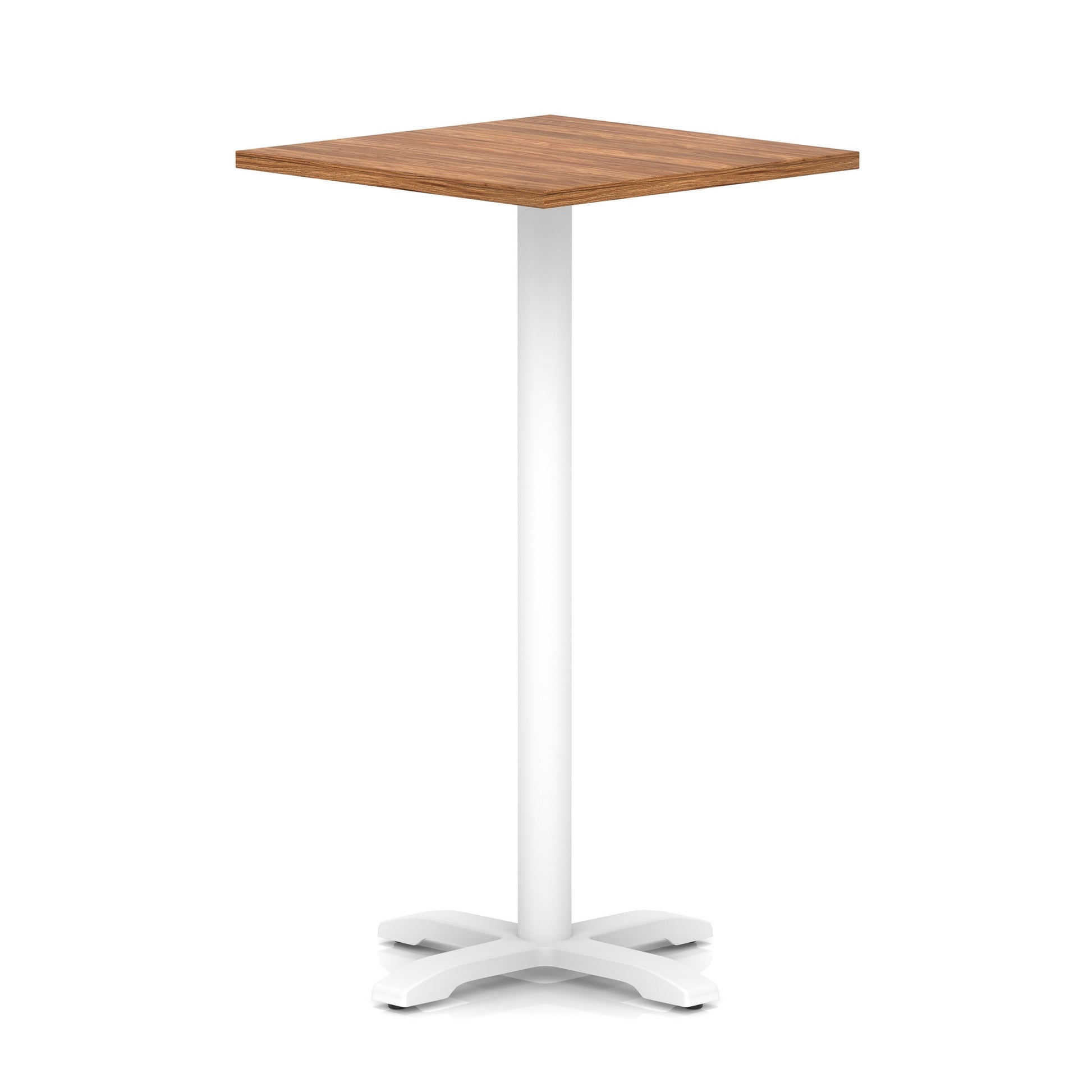 Italia Square Poseur Table With Cross Base White Leg