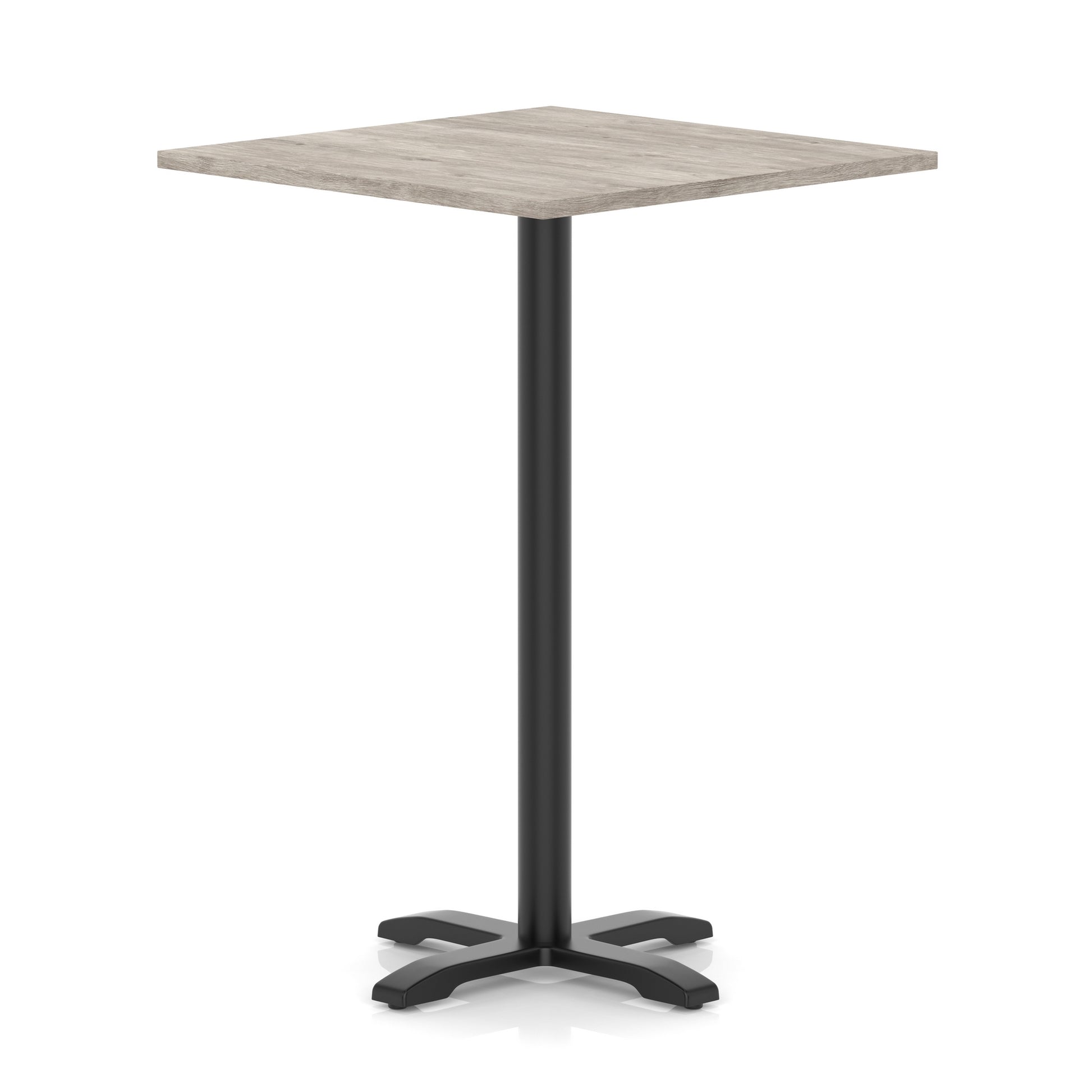 Italia Square Poseur Table With Cross Base Black Leg