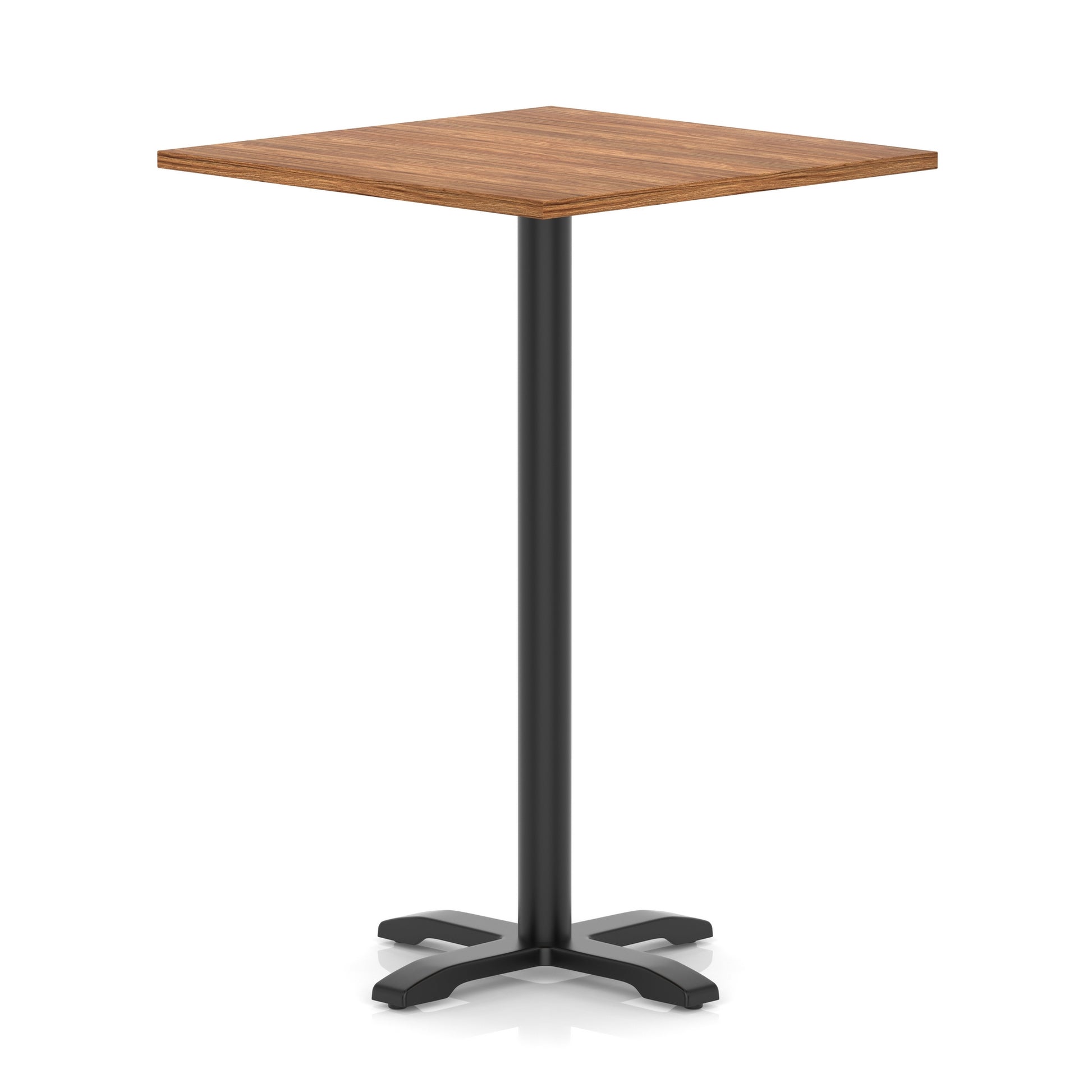 Italia Square Poseur Table With Cross Base Black Leg