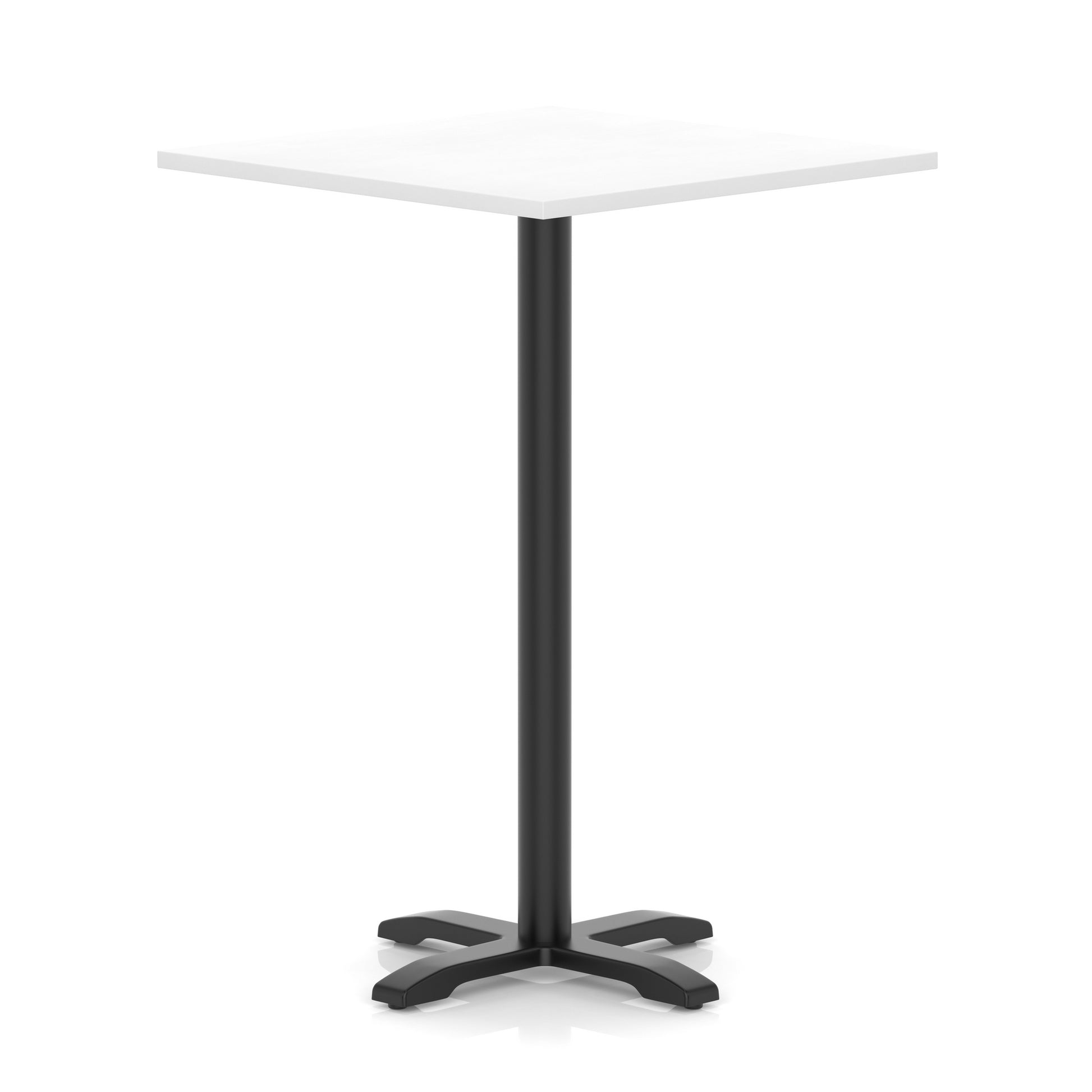 Italia Square Poseur Table With Cross Base Black Leg