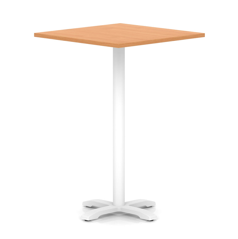 Italia Square Poseur Table With Cross Base White Leg