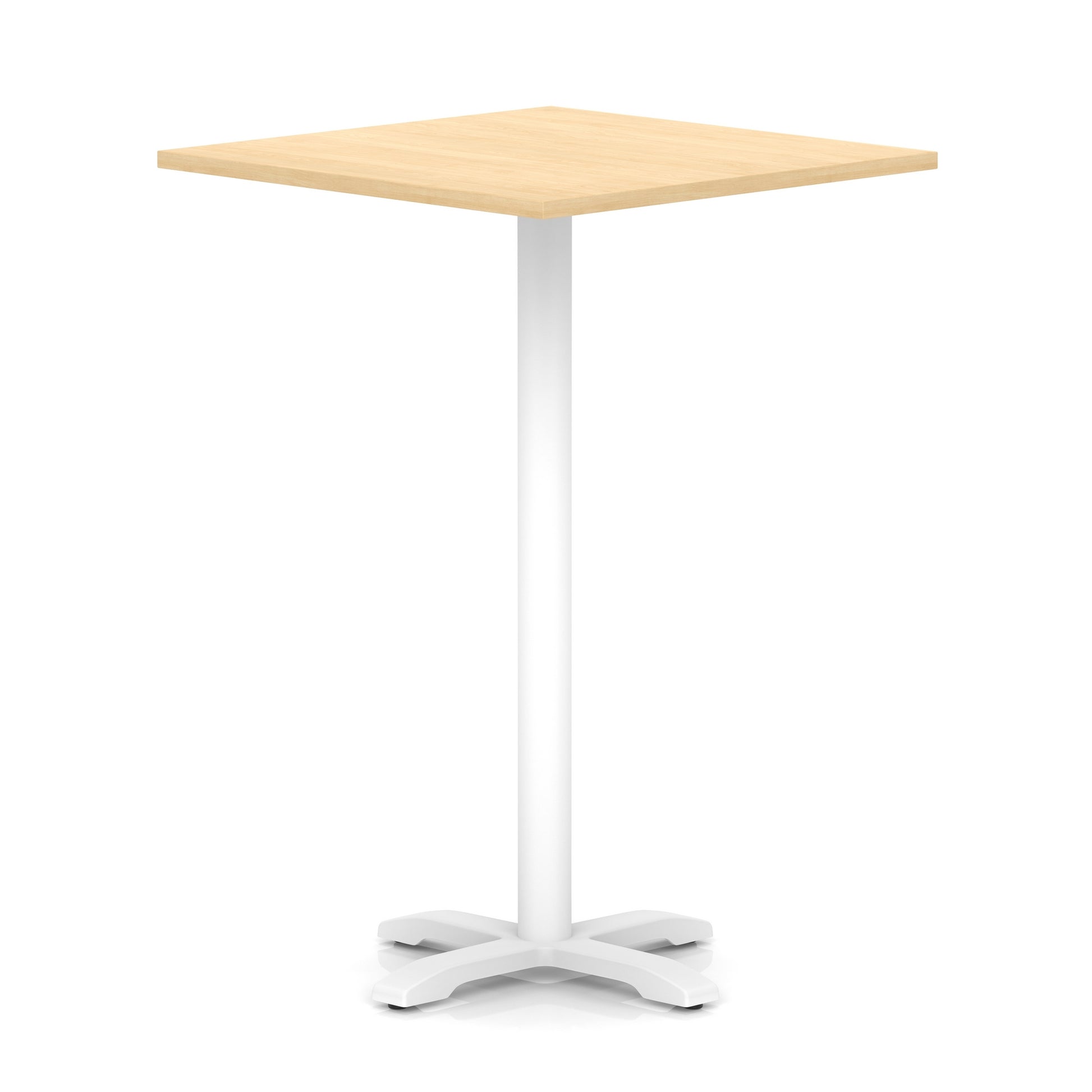 Italia Square Poseur Table With Cross Base White Leg
