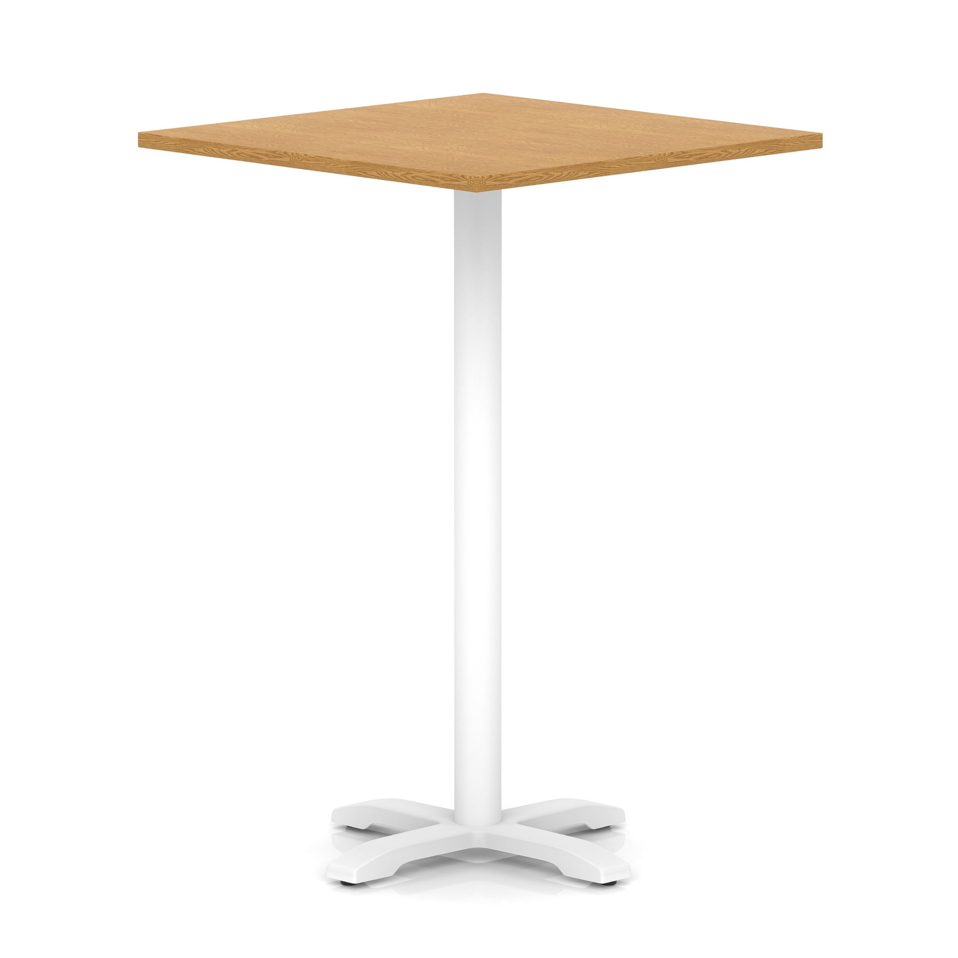 Italia Square Poseur Table With Cross Base White Leg