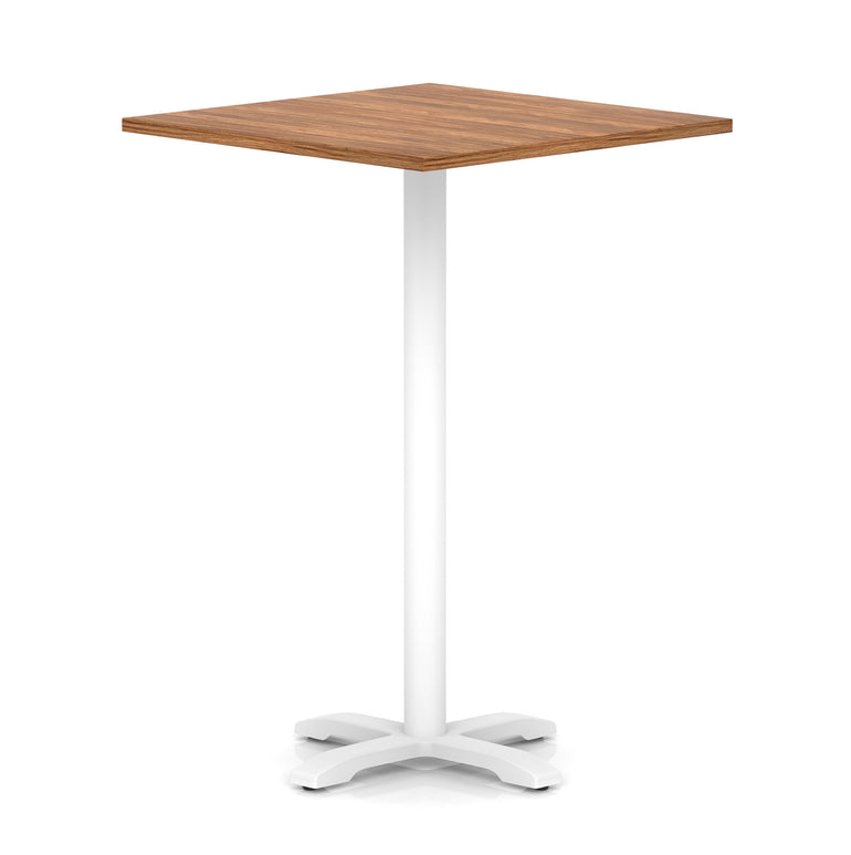 Italia Square Poseur Table With Cross Base White Leg