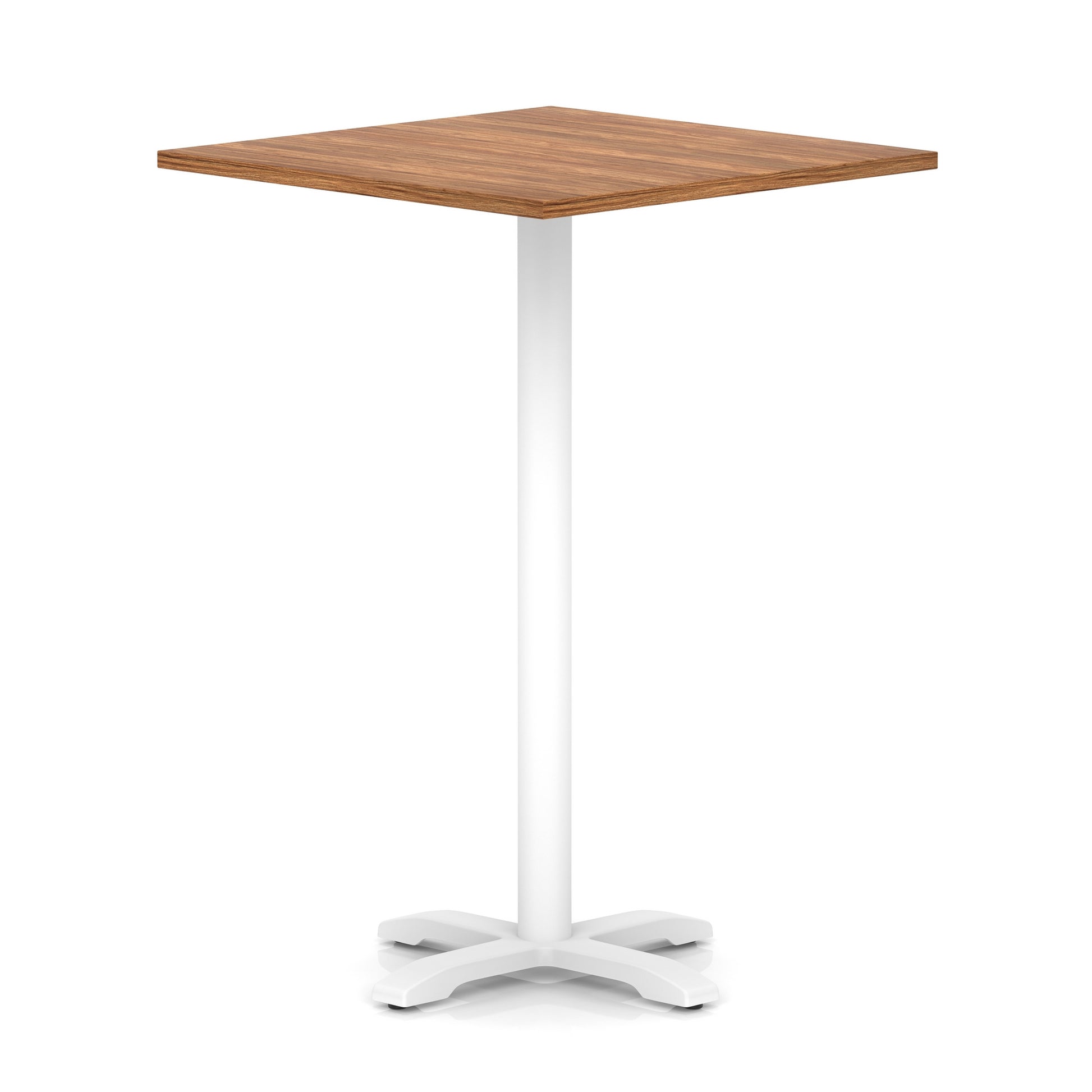 Italia Square Poseur Table With Cross Base White Leg
