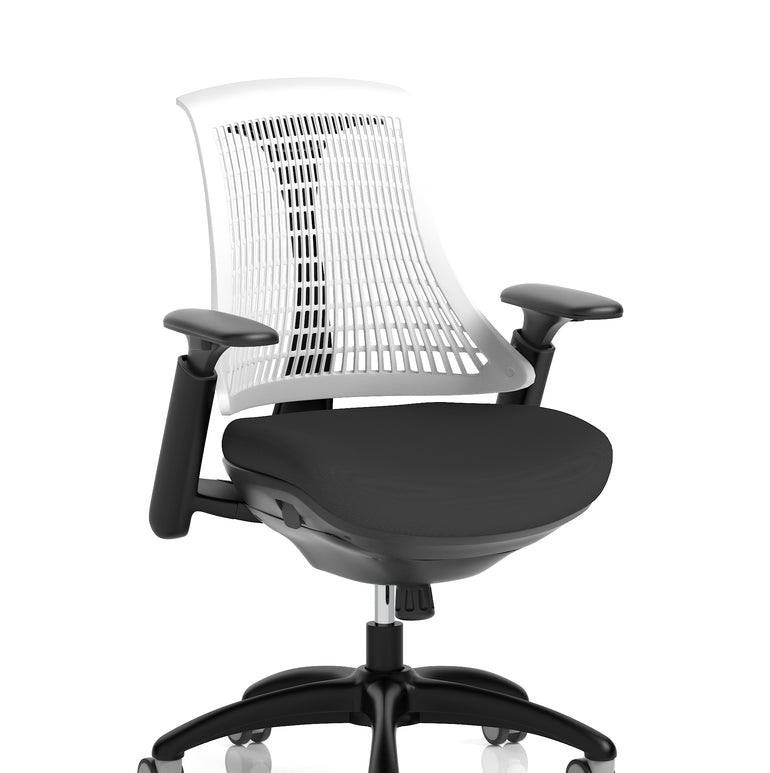 Flex Medium Back Black Frame Task Operator Office Chair with Arms
