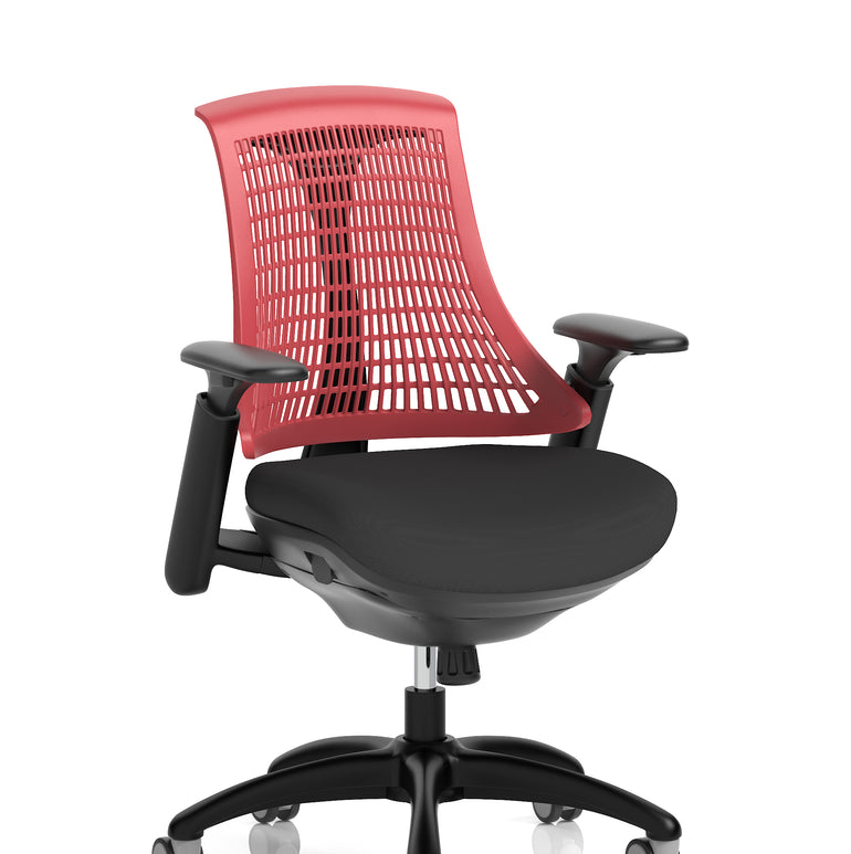 Flex Medium Back Black Frame Task Operator Office Chair with Arms