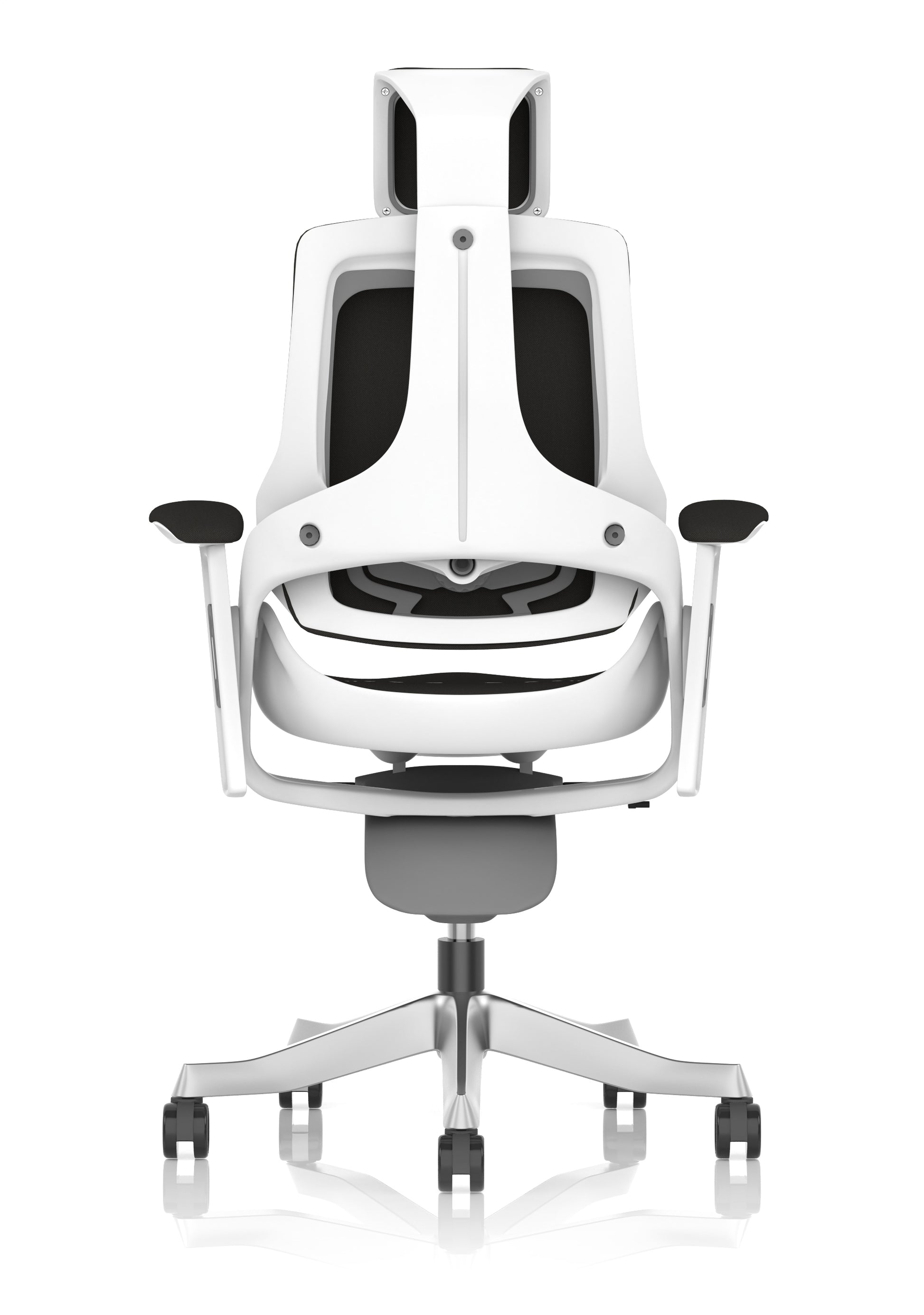Zure High Back White Shell Fabric Executive Office Chair with Arms