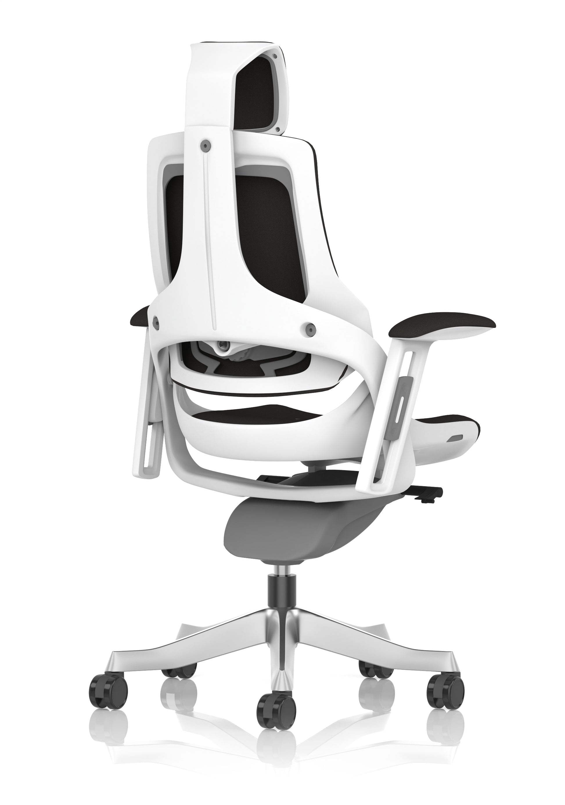Zure High Back White Shell Fabric Executive Office Chair with Arms