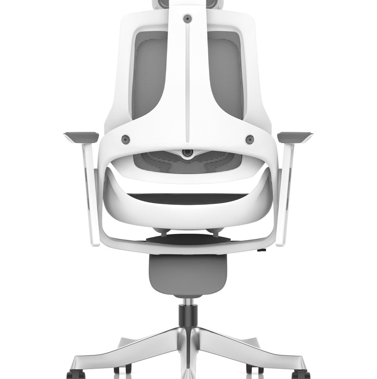 Zure High Back White Shell Mesh Executive Office Chair with Arms