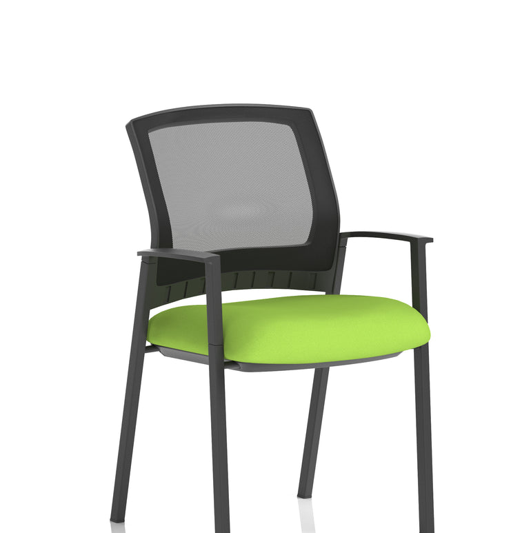 Metro Medium Mesh Back Stacking Visitor Chair with Arms