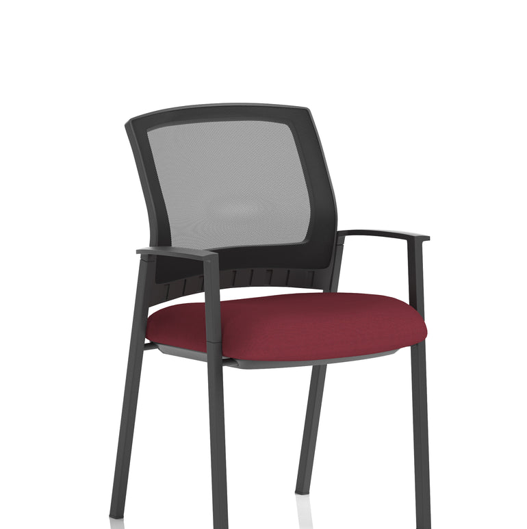 Metro Medium Mesh Back Stacking Visitor Chair with Arms