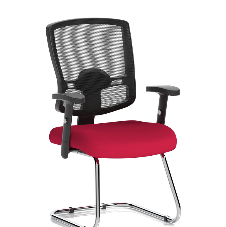 Portland Mesh Back Cantilever Visitor Chair with Arms
