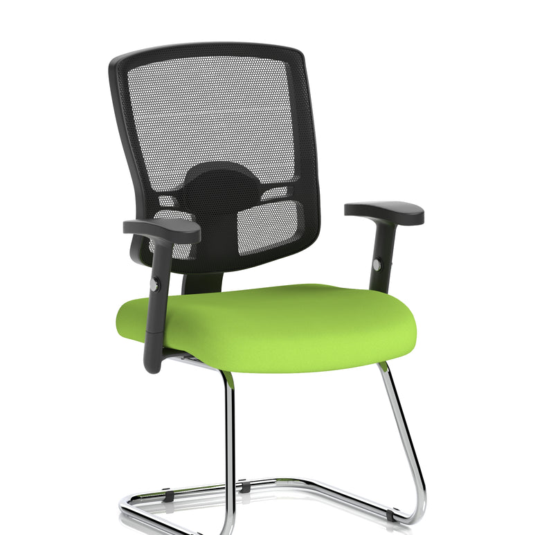 Portland Mesh Back Cantilever Visitor Chair with Arms