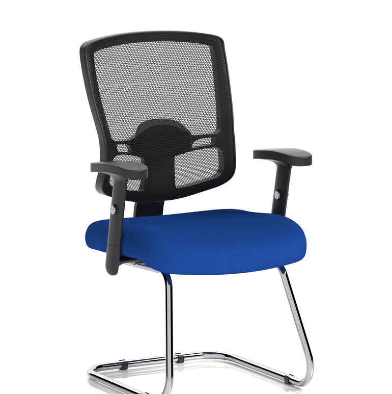 Portland Mesh Back Cantilever Visitor Chair with Arms