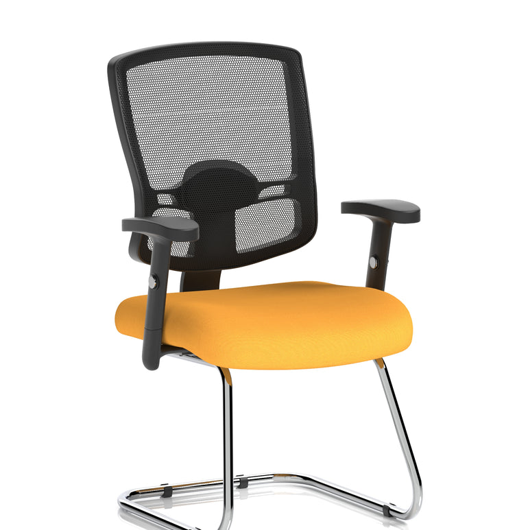 Portland Mesh Back Cantilever Visitor Chair with Arms