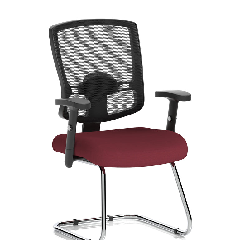 Portland Mesh Back Cantilever Visitor Chair with Arms