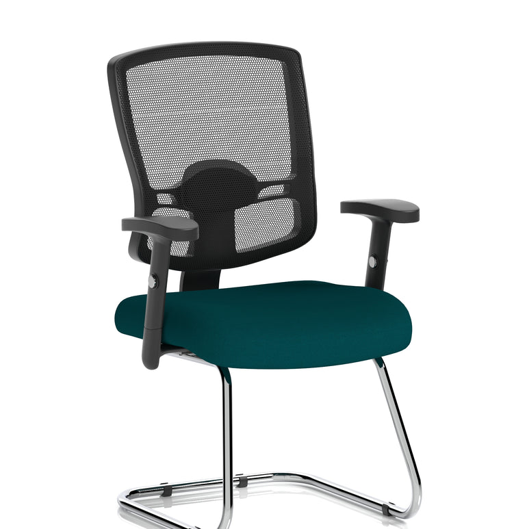 Portland Mesh Back Cantilever Visitor Chair with Arms
