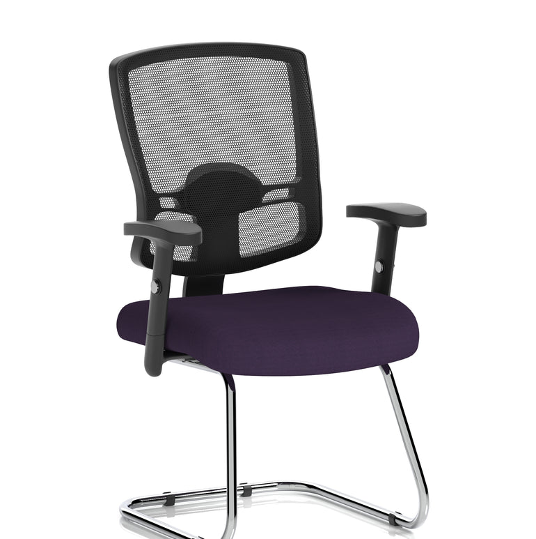 Portland Mesh Back Cantilever Visitor Chair with Arms