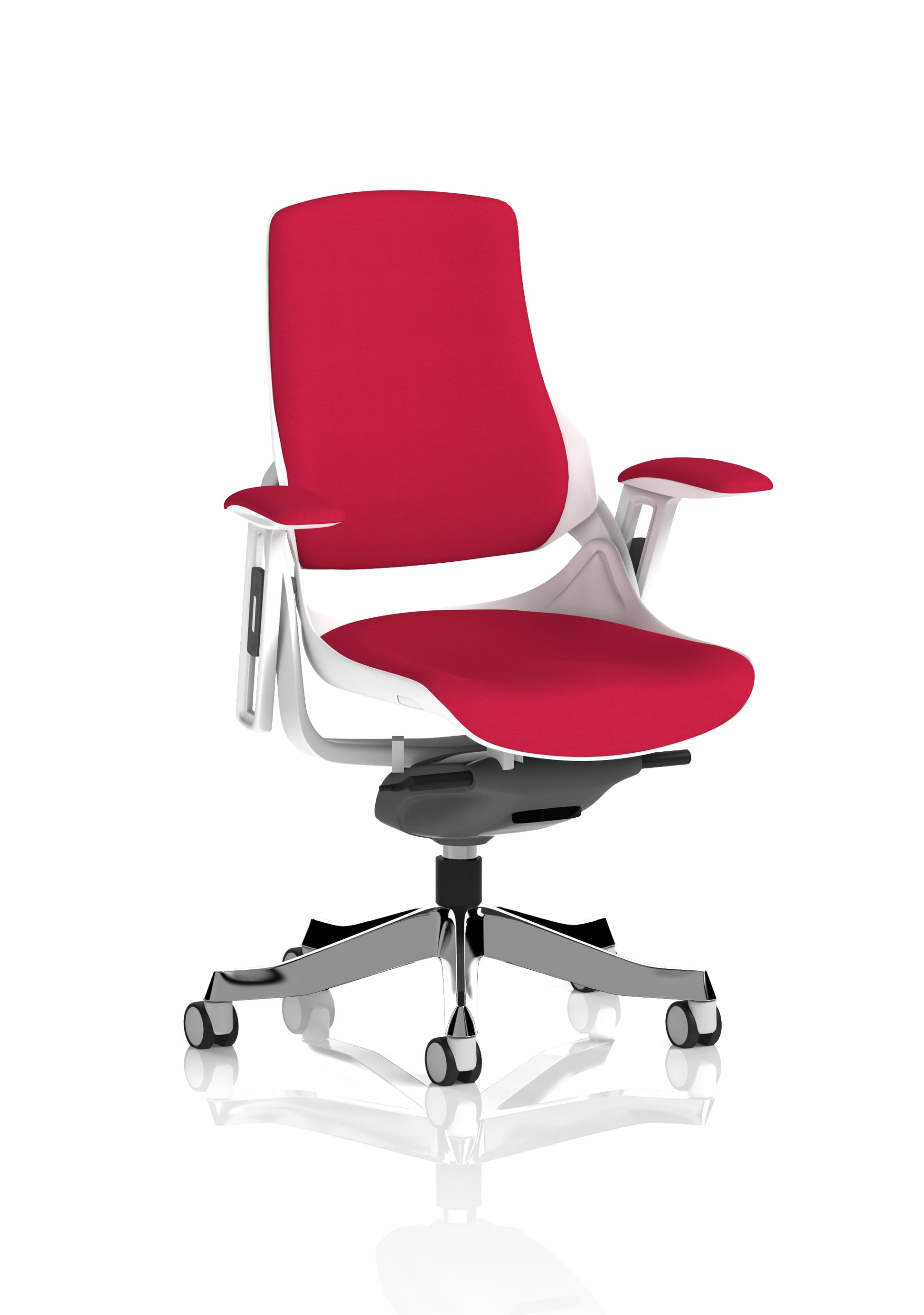 Zure High Back White Shell Fabric Executive Office Chair with Arms