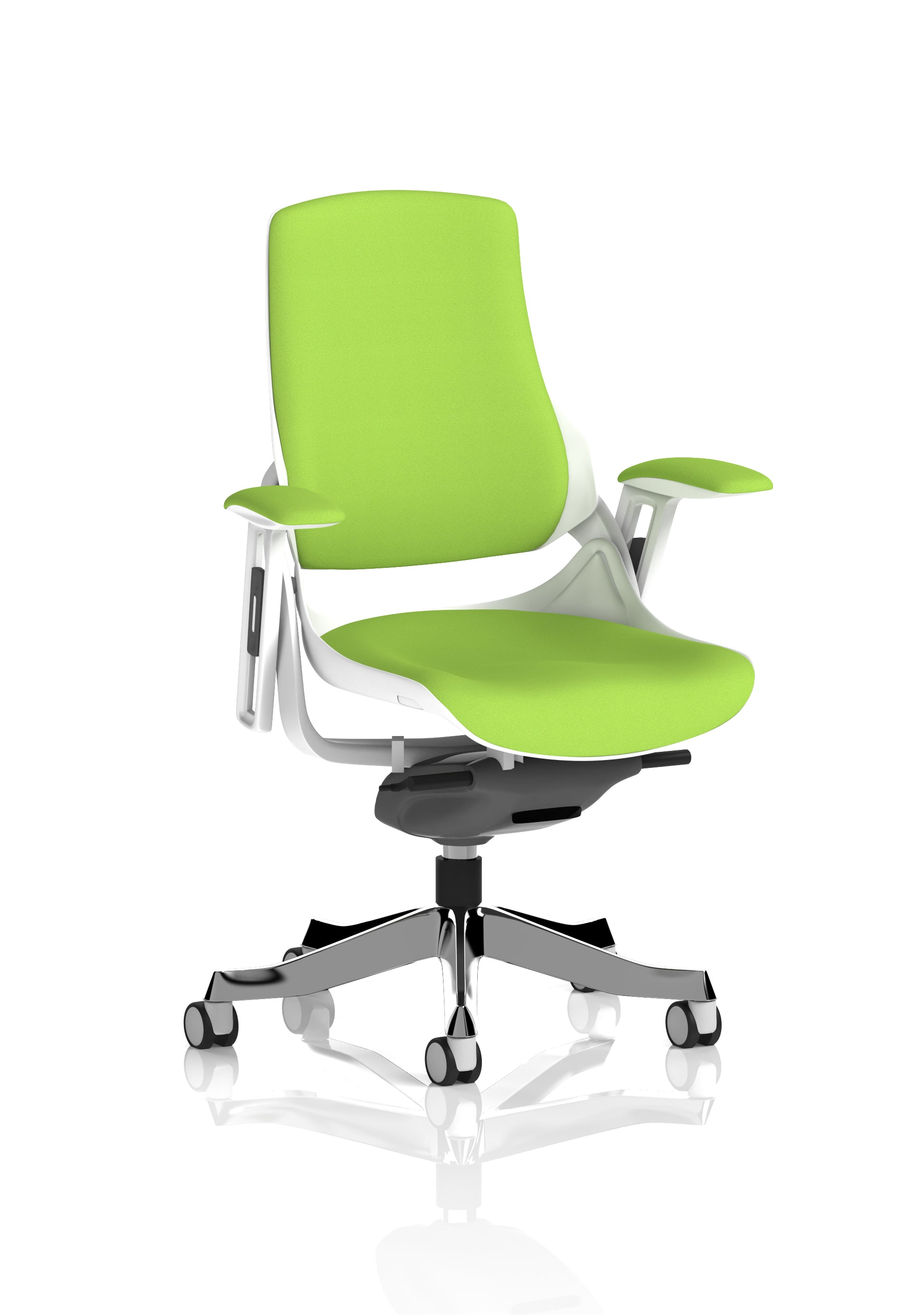 Zure High Back White Shell Fabric Executive Office Chair with Arms