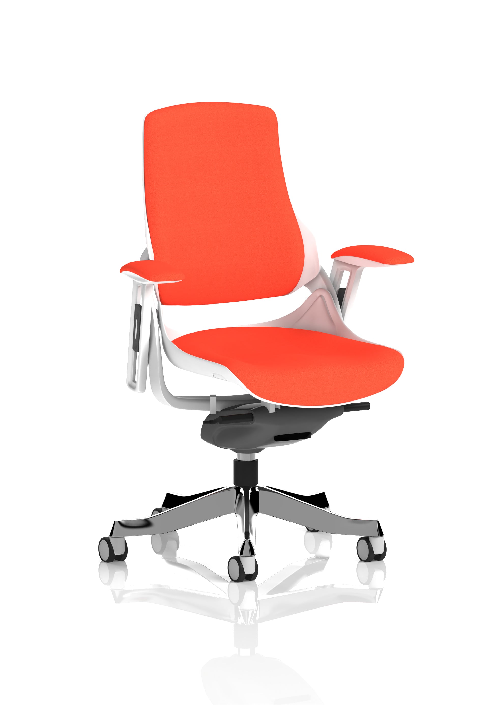 Zure High Back White Shell Fabric Executive Office Chair with Arms