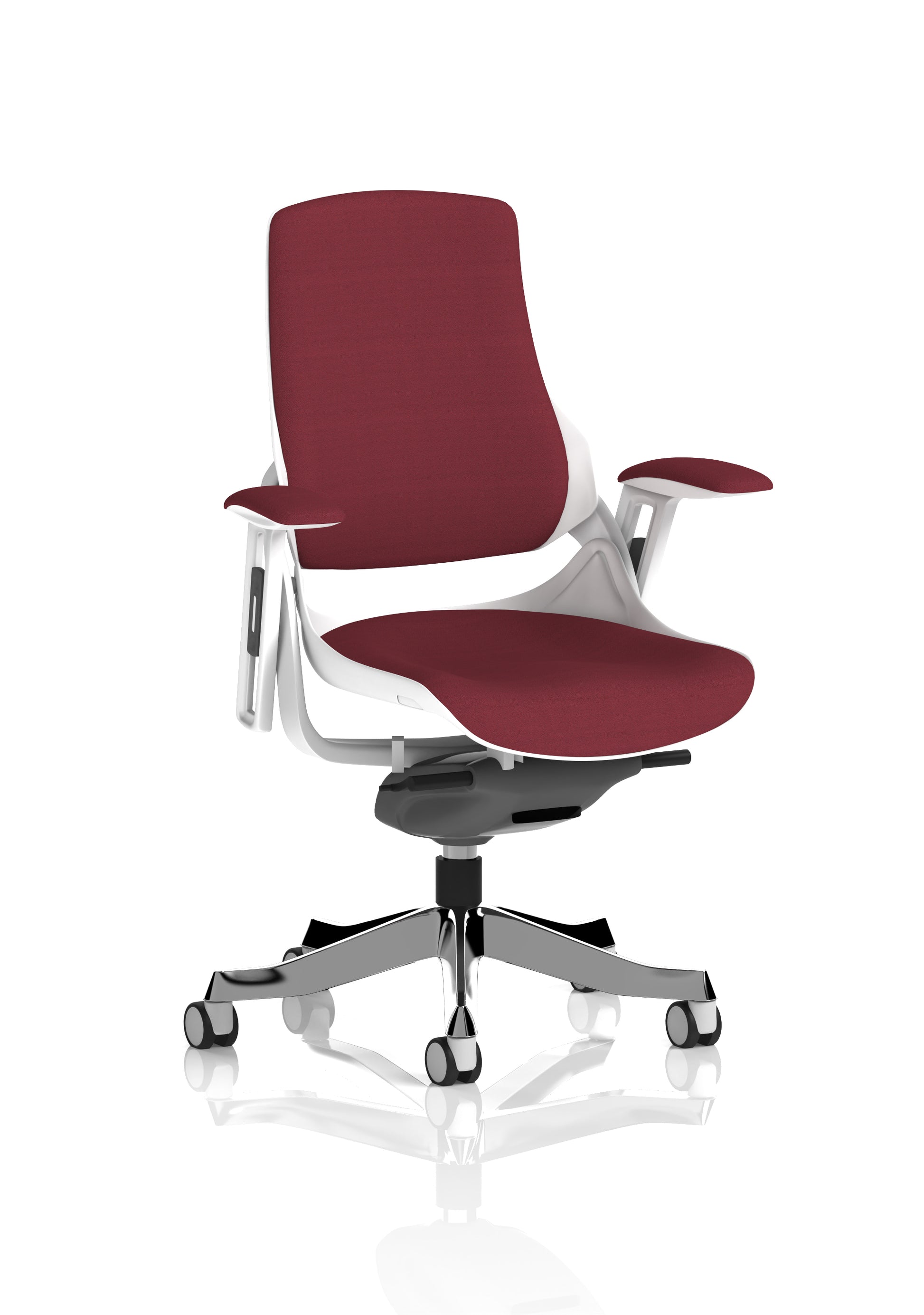 Zure High Back White Shell Fabric Executive Office Chair with Arms