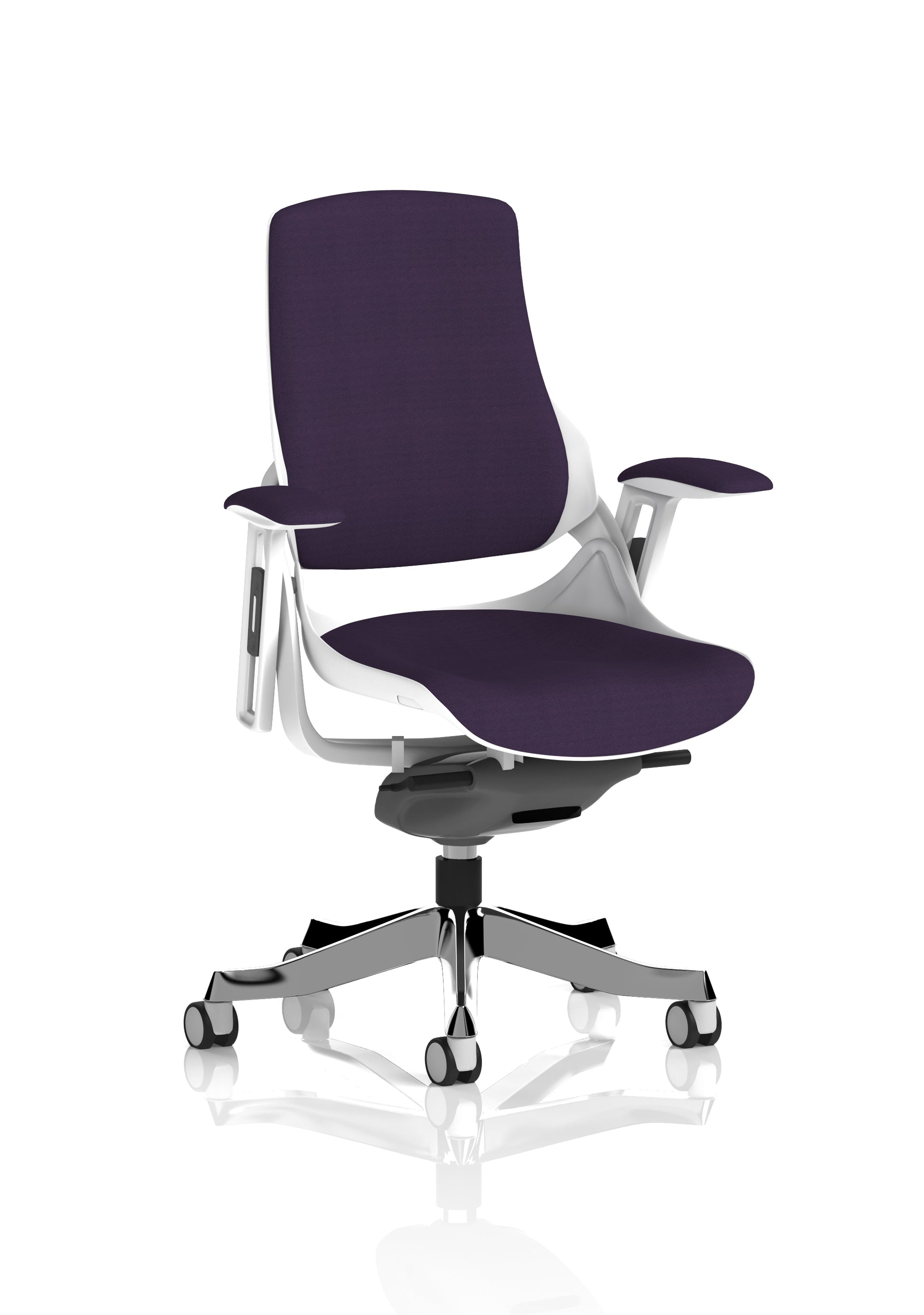 Zure High Back White Shell Fabric Executive Office Chair with Arms