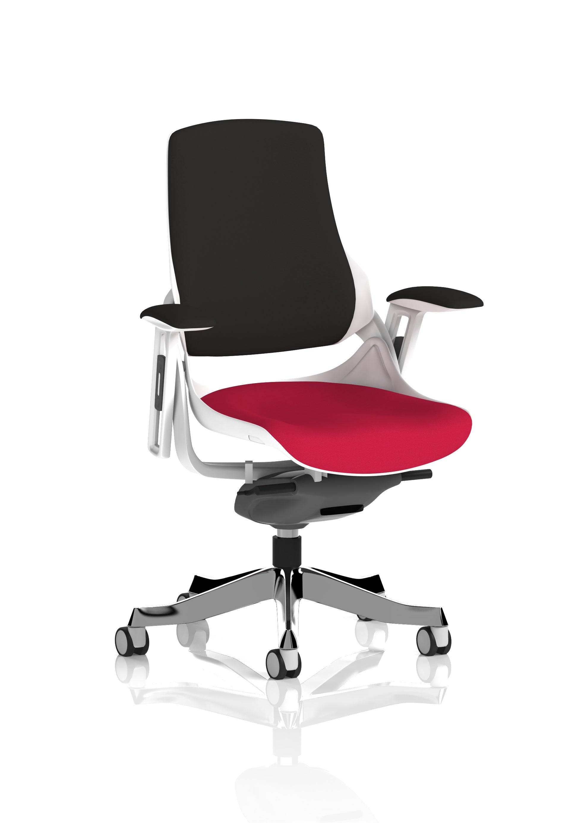 Zure High Back White Shell Fabric Executive Office Chair with Arms