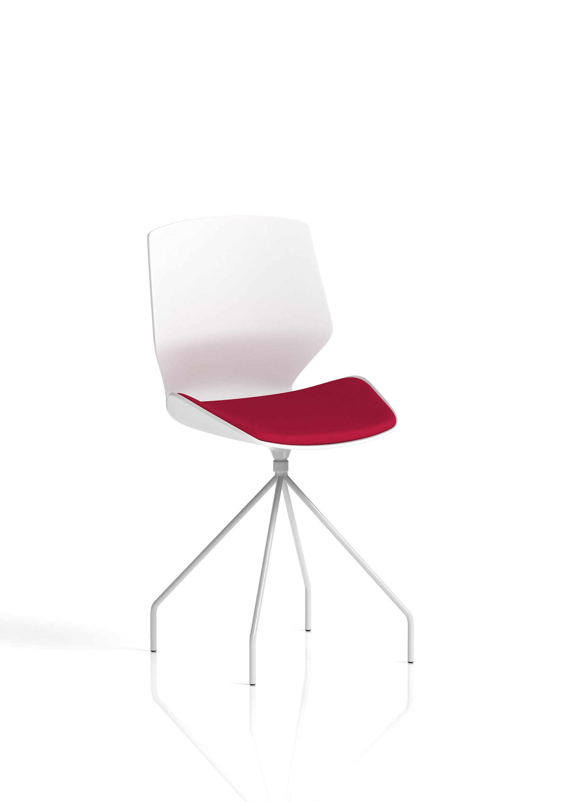 Florence Spindle White Frame Fabric Seat Visitor Chair