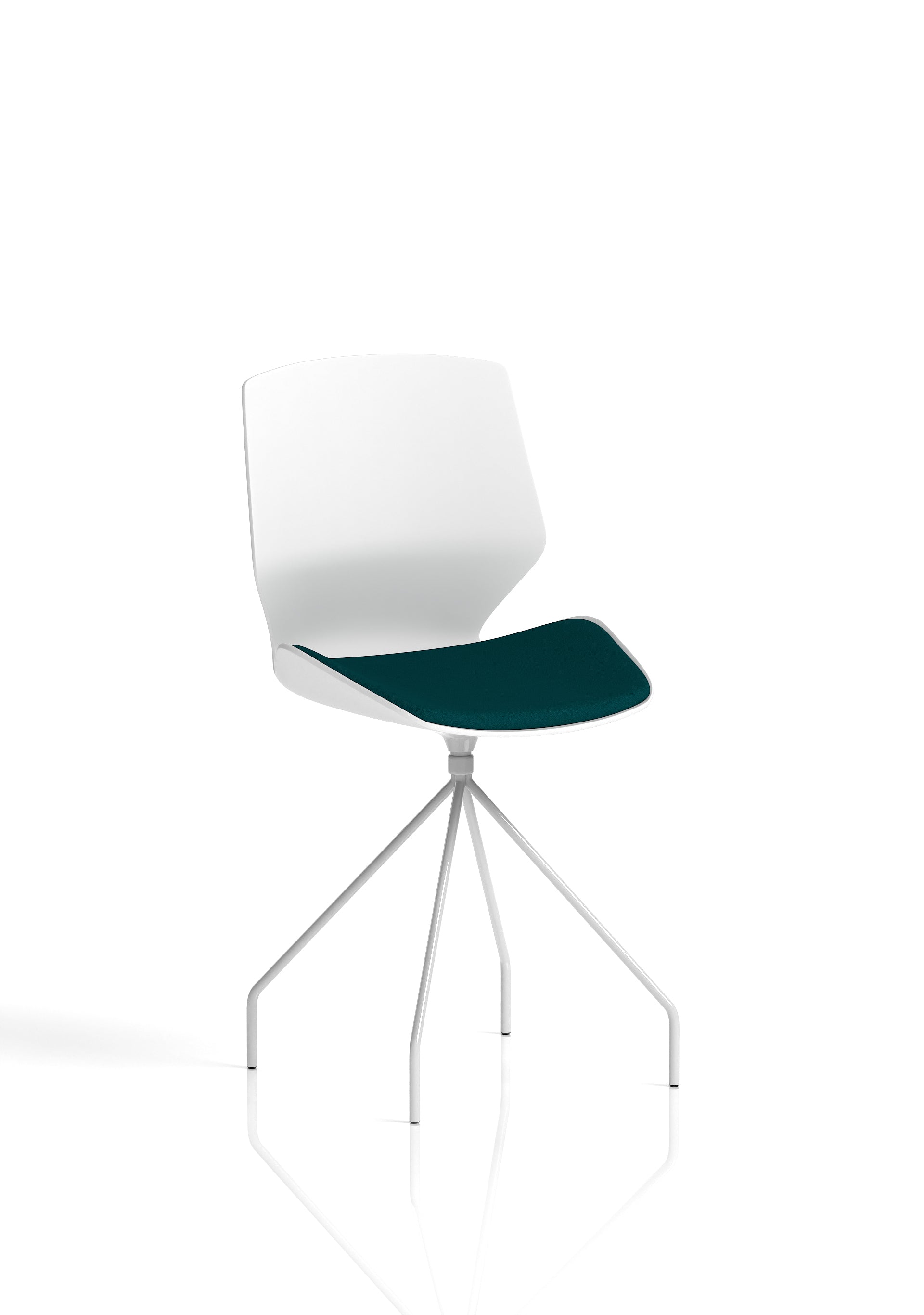 Florence Spindle White Frame Fabric Seat Visitor Chair