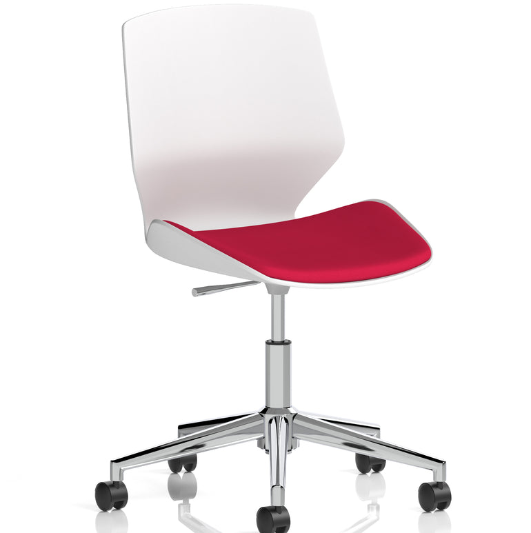 Florence 5 Star Base White Frame Fabric Visitor Chair