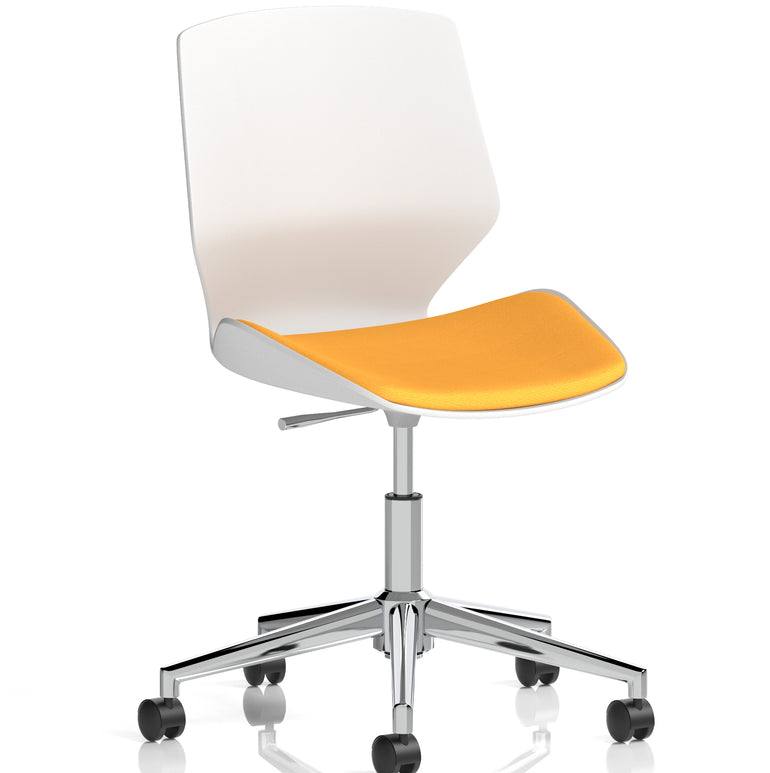 Florence 5 Star Base White Frame Fabric Visitor Chair
